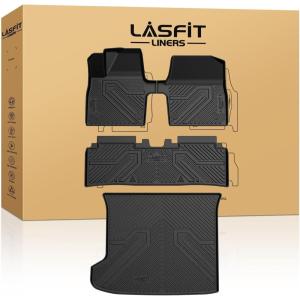 imageLASFIT Floor Mats ampamp Cargo Mat for Hyundai Santa Fe 2023 2022 2021 Only Fit Gas Not Fit Hybrid or PHEV All Weather TPE Custom Fit Floor Liners Accessoires Full Set Car Mats and Trunk Mats3For Kia EV6  20222024  Full Set