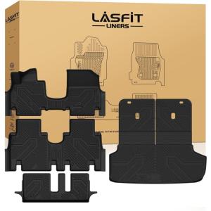 imageLASFIT Floor Mats ampamp Cargo Mat for Hyundai Santa Fe 2023 2022 2021 Only Fit Gas Not Fit Hybrid or PHEV All Weather TPE Custom Fit Floor Liners Accessoires Full Set Car Mats and Trunk Mats2For Hyundai Ioniq 9  2026  7seater