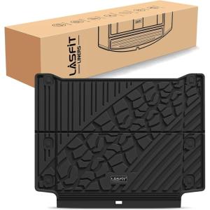 imageLASFIT Floor Mats ampamp Trunk Mat for Jeep Wrangler JL 20182025 4 Door Cargo Without SUBWOOFER Not for JKNot PHEVNot 2Door All Weather TPE Custom Cargo Mat Fit for Flat Load Floor Gas TypeWrangler 4XE 20212025 Cargo Mat