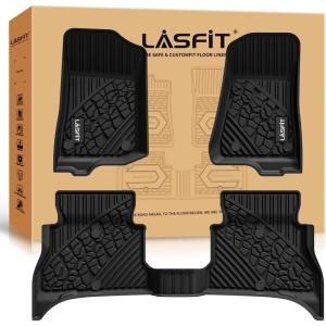 imageLASFIT Floor Mats ampamp Trunk Mat for Jeep Wrangler JL 20182025 4 Door Cargo Without SUBWOOFER Not for JKNot PHEVNot 2Door All Weather TPE Custom Cargo Mat Fit for Flat Load Floor Gas TypeWrangler 4XE 20212025 Floor Mats