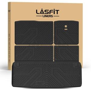 imageLASFIT Floor Mats for Nissan Pathfinder 20132020  Infiniti QX60 20142021  JX35 2013 All Weather TPE Custom Fit Easy Clean Durable NoCurling Trunk Mat for Pathfinder ampamp QX60 ampamp JX351For Nissan Armada Infiniti QX80  20192024