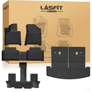imageLASFIT Floor Mats for Nissan Pathfinder 20132020  Infiniti QX60 20142021  JX35 2013 All Weather TPE Custom Fit Easy Clean Durable NoCurling Trunk Mat for Pathfinder ampamp QX60 ampamp JX352For Hyundai Santa Fe  20242026