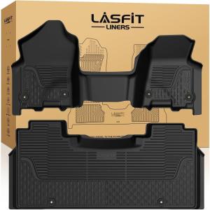 imageLASFIT Floor Mats for Ram 150025003500 Crew Cab 20132018 Front for Ram 1500 Classic Crew Cab 20192024 All Weather TPE Custom Fit Car Mats Truck Front Liners 1st Row Only Black1500 20192024 with 2nd Row Storage Bench Seat Floor Mats