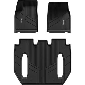 imageLASFIT Floor Mats for Tesla Model X 6 Seater ampamp Model X Plaid 2026 2025 2024 2023 2022 2021 All Weather TPE Custom Fit Floor Liners 1st ampamp 2nd ampamp 3rd Front ampamp Rear Row Car Mats BlackFloor Mats for 20212026 Model X