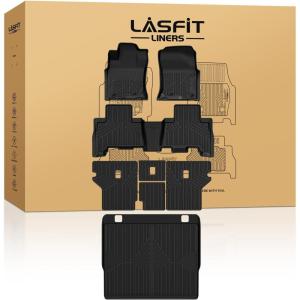 imageLASFIT Floor Mats for Toyota 4Runner 2025 Only fit Hybrid wtih Trunk matampampbackrest mat All Weather TPE Custom Fit Floor Liner for 4 Runner TRDLimitedPlatium 6th gen FrontampampRear Car Mats Black20132024 4Runner 5SeatsFull Set Mats