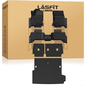 imageLASFIT Floor Mats for Toyota 4Runner 2025 Only fit Hybrid wtih Trunk matampampbackrest mat All Weather TPE Custom Fit Floor Liner for 4 Runner TRDLimitedPlatium 6th gen FrontampampRear Car Mats Black20252026 4Runner Hybrid 5SeatsFull Set Mats