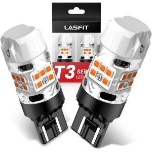 imageLASFIT T3 7440 7443 LED Bulb Amber 7444NA Built in Resistor 100 Error Free for 4TH Toyota Tacoma 2024 2025 Front Turn Signal Parking Light 500 Brighter 7444 7441 W21W Blinker 2pcsYellow