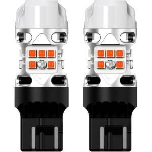 imageLASFIT T3 7443 Switchback LED Bulb for Toyota Camry 20182024 SELETRDL 2025 SELE 20122017 All Trims 7444 Front Turn Signal Parking Light 7444NA Built in Resistor Error Free White Amber2pcsAmber