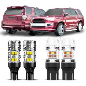 imageLASFIT T3 7443 Switchback WhiteAmber Front Turn Signal 921 LED Bulb Reverse Light 912 Back Up Built In Resistor for 20122024 Toyota Camry 20142024 4runner 20132023 RAV4 DRL Parking Light4pcs
