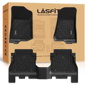 imageLASFIT Trunk Mat for Jeep Grand Cherokee L 20212025 6 Seaters and 7 Seaters All Weather TPE Custom Fit Cargo Mat Trunk Liner Cargo Liner BlackWrangler JL 20182025 Floor Mats