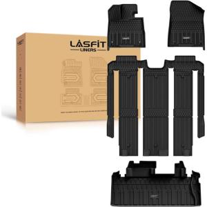 imageLASFIT TrunkampampSeatback Mats for Toyota 4Runner 20132024 5 SeatsAll Weather TPE Custom Fit Floor Liner for 4 Runner 5th gen 2 Row Car Mats BlackNot fit Equipped Sliding Cargo Tray Option6Sienna 7 seatswo spare20212025Floor Mats