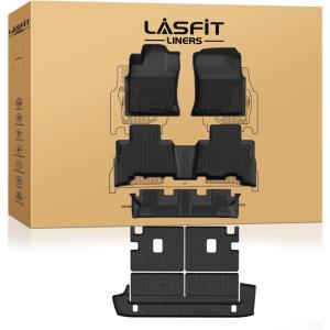 imageLASFIT Floor Mats for Toyota Tacoma 20052011 Access Cab Auto Tran All Weather Custom Fit Floor Liner for Tacoma Second Row Optional with Center Storage BoxTPE Mats FrontampampRear 2 Row Black3201320244Runner 7SeatsFull Set Mats