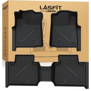 imageLASFIT Floor Mats for Toyota Tacoma 20052011 Access Cab Auto Tran All Weather Custom Fit Floor Liner for Tacoma Second Row Optional with Center Storage BoxTPE Mats FrontampampRear 2 Row Black1 20052011Tacoma AccessCab AutoTranFloor Mats