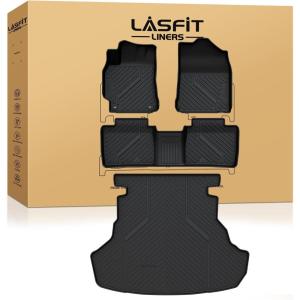 imageLASFIT Floor Mats for Toyota Tacoma 20052011 Access Cab Auto Tran All Weather Custom Fit Floor Liner for Tacoma Second Row Optional with Center Storage BoxTPE Mats FrontampampRear 2 Row Black420152017Camry GasFull Set Mats