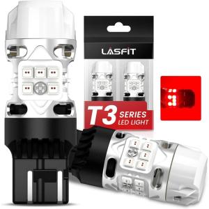 imageLASFIT T3 7440 7443 LED Bulb Brake Tail RED 7444 Light CANBUS Error Free New Extremely Bright 7444na 7441 7440NA W21W WY21W with Built In Resistor Anti Hyper Flash2pcs