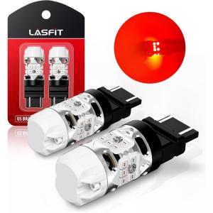 imageLASFIT T3 WT217W WT21W7W LED Bulb 4257NA 4257 Built In Resistor RED Brake Tail Rear Turn Light for 2022 2023 2024 Maverick XL XLT Accessories CANBUS Error Free 500 Bright Anti Hyper Flash 2pcs