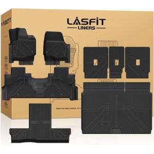 imageLASFIT Cargo Mats and Back Seat Cover Set for Ford Bronco 4Door Models 20212025 All Weather Protector TPE Sub Trunk Liner Waterproof Backrest Mat Custom Fit NonSlip Easy Clean Accessories8 Expedition Max 7Seat 2526  Combo Set