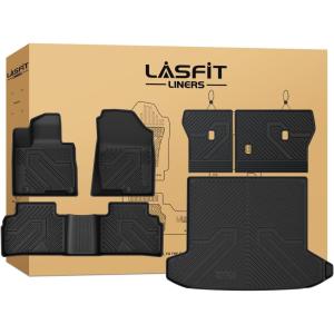 imageLASFIT Floor Mats amp Cargo Mats for KIA EV9 2026 2025 2024 Only Fit for 7Seats All Weather TPE Custom Fit Kia EV9 20242026 Full Set Car Accessories Floor Liners20222026For Hyundai Tucson GasFull Set