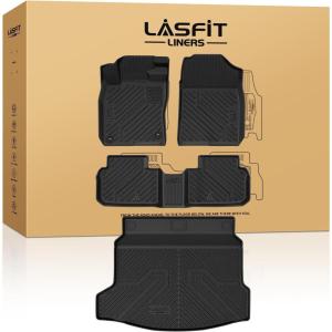 imageLASFIT Floor Mats amp Trunk Mat for Honda Civic 2026 2025 Hybrid Hatchback All Weather TPE Car Floor Liners1st amp 2nd Row amp Trunk Liner Fit 11th Gen