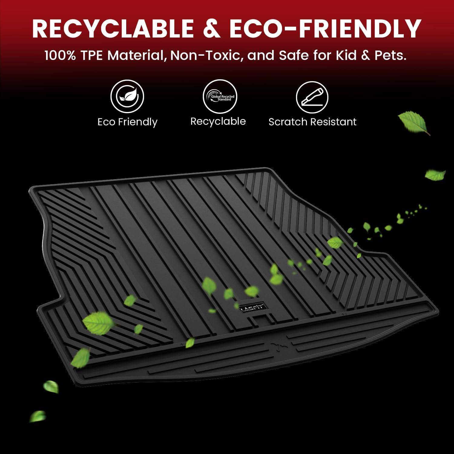 imageLASFIT Floor Mats amp Cargo Mat for Toyota Corolla 20202026for Sedan TPE All Weather Protection Rubber Car Liners Custom Fit for Corolla Accessories 1st amp 2nd Row amp Trunk Mats Black520192025Rav4Trunk Mat