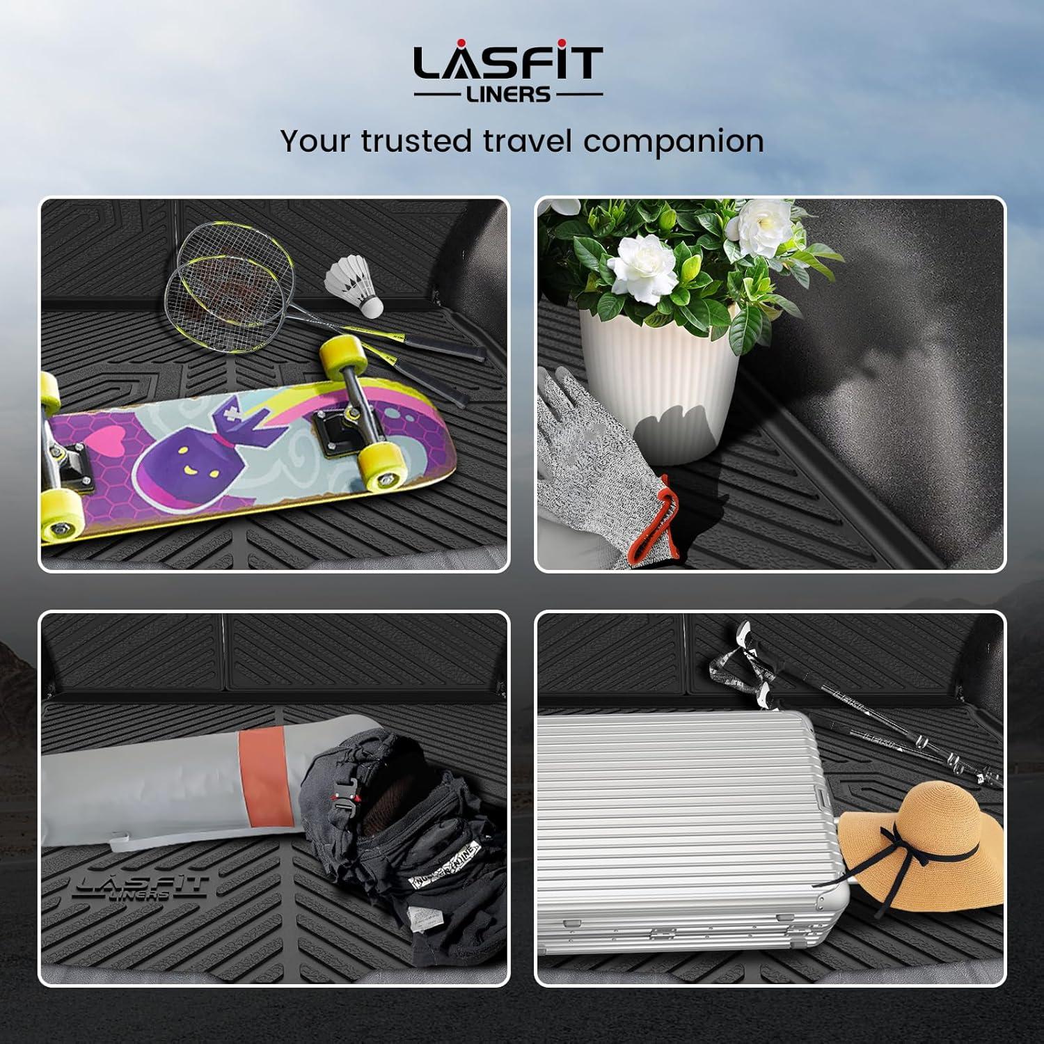 imageLASFIT Floor Mats amp Cargo Mat for Toyota Corolla 20202026for Sedan TPE All Weather Protection Rubber Car Liners Custom Fit for Corolla Accessories 1st amp 2nd Row amp Trunk Mats Black1420222026Corolla Cross AWDTrunk Mat