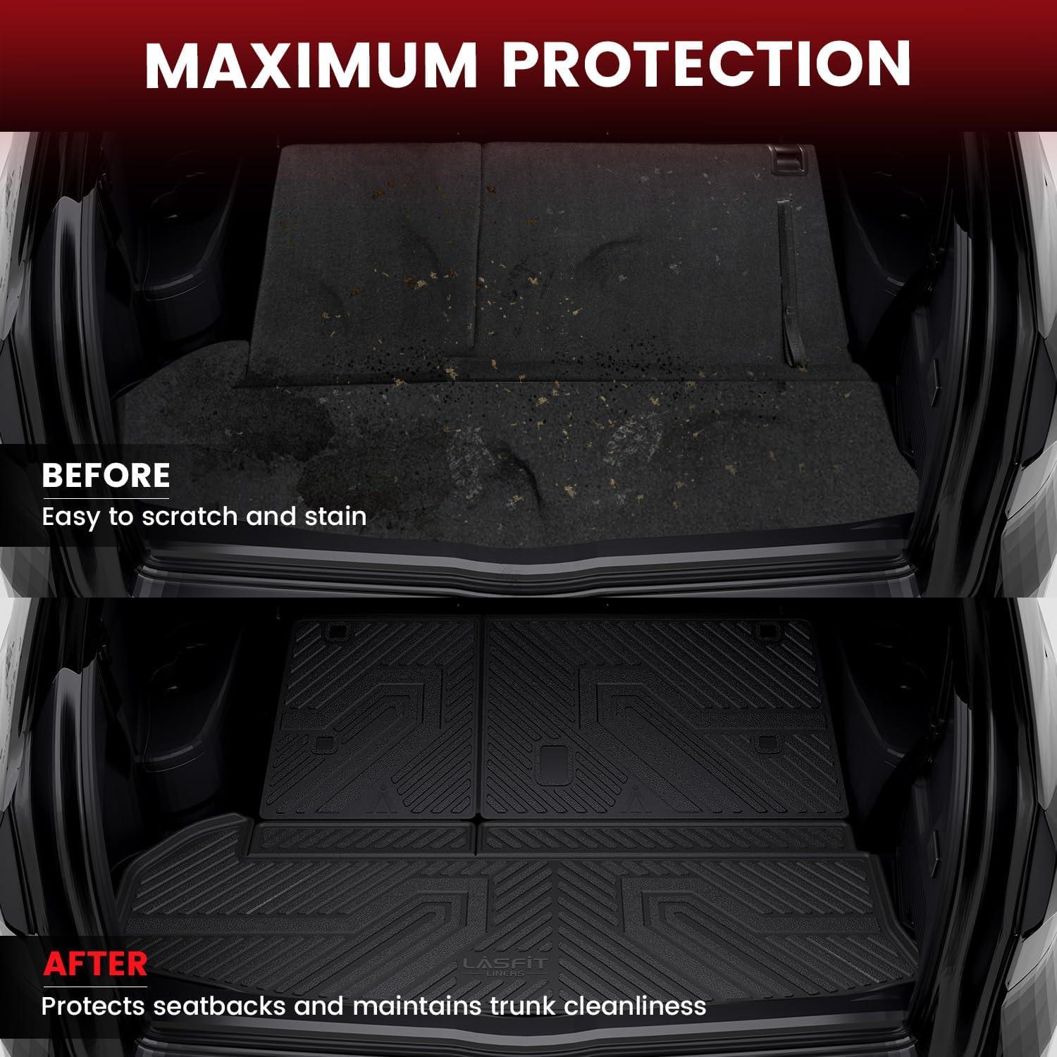 imageLASFIT Floor Mats amp Cargo Mat for Toyota Corolla 20202026for Sedan TPE All Weather Protection Rubber Car Liners Custom Fit for Corolla Accessories 1st amp 2nd Row amp Trunk Mats Black820142019Highlander GasFull Set Mats