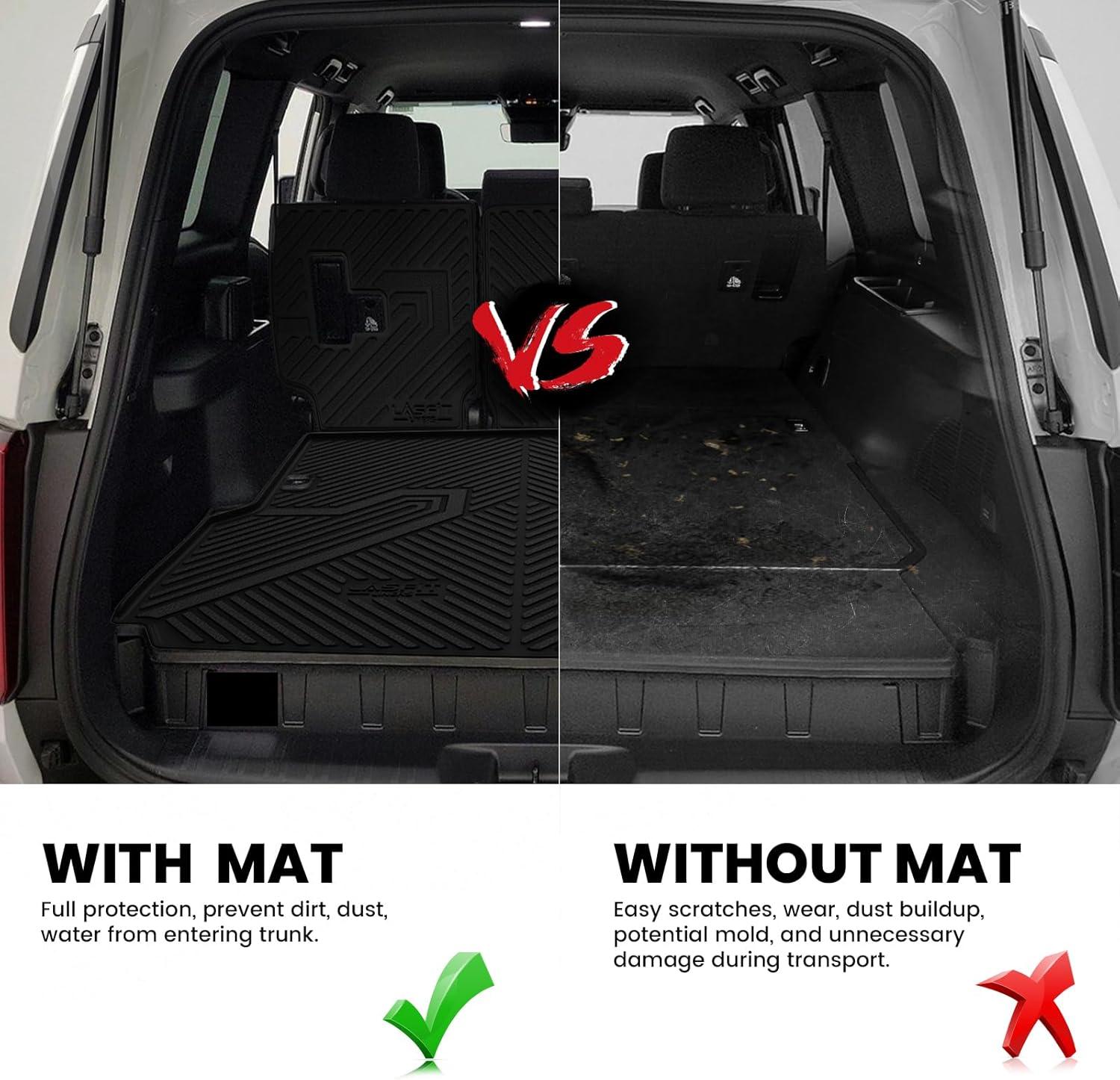 imageLASFIT Floor Mats amp Cargo Mat for Toyota Corolla 20202026for Sedan TPE All Weather Protection Rubber Car Liners Custom Fit for Corolla Accessories 1st amp 2nd Row amp Trunk Mats Black1020242026Land CruiserTrunk MatBackrest Mat