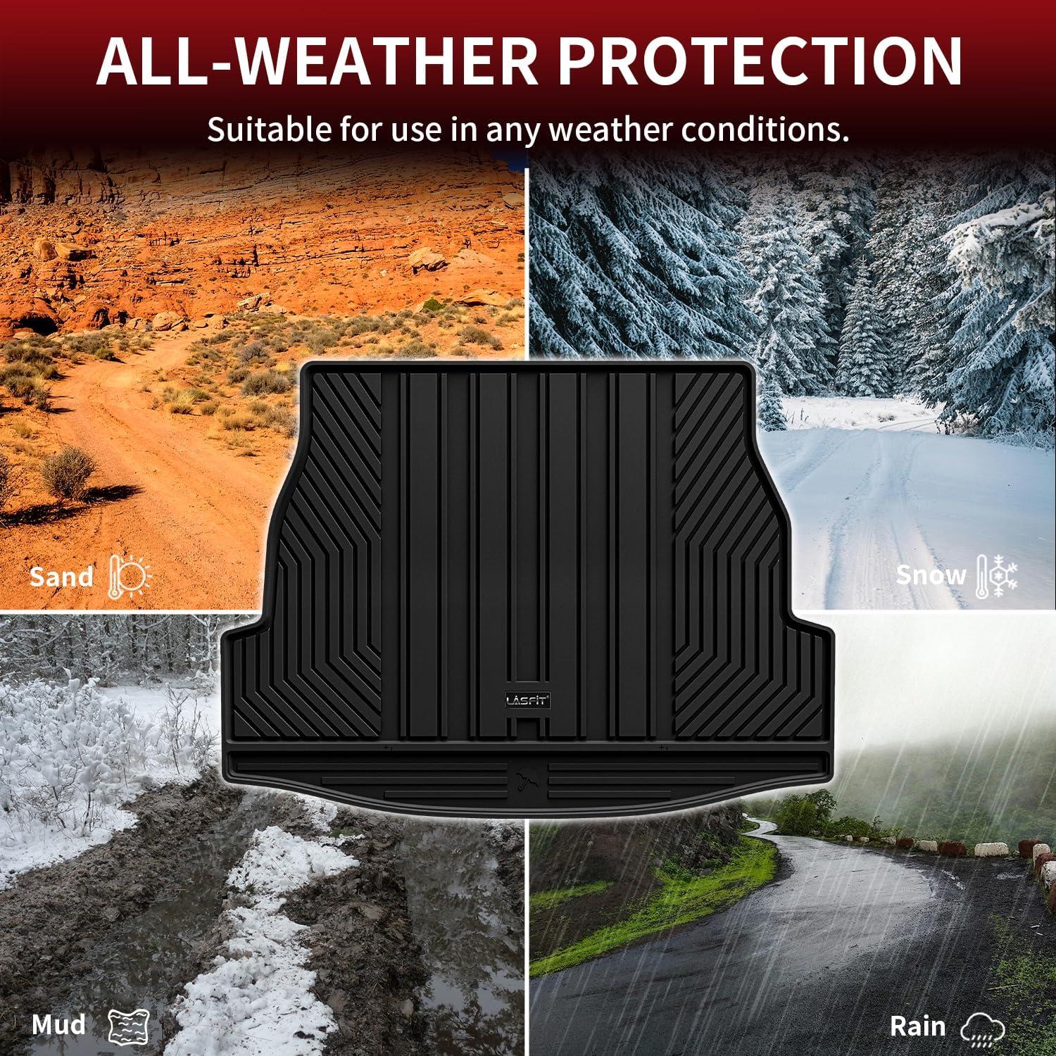 imageLASFIT Floor Mats amp Cargo Mat for Toyota Corolla 20202026for Sedan TPE All Weather Protection Rubber Car Liners Custom Fit for Corolla Accessories 1st amp 2nd Row amp Trunk Mats Black520192025Rav4Trunk Mat