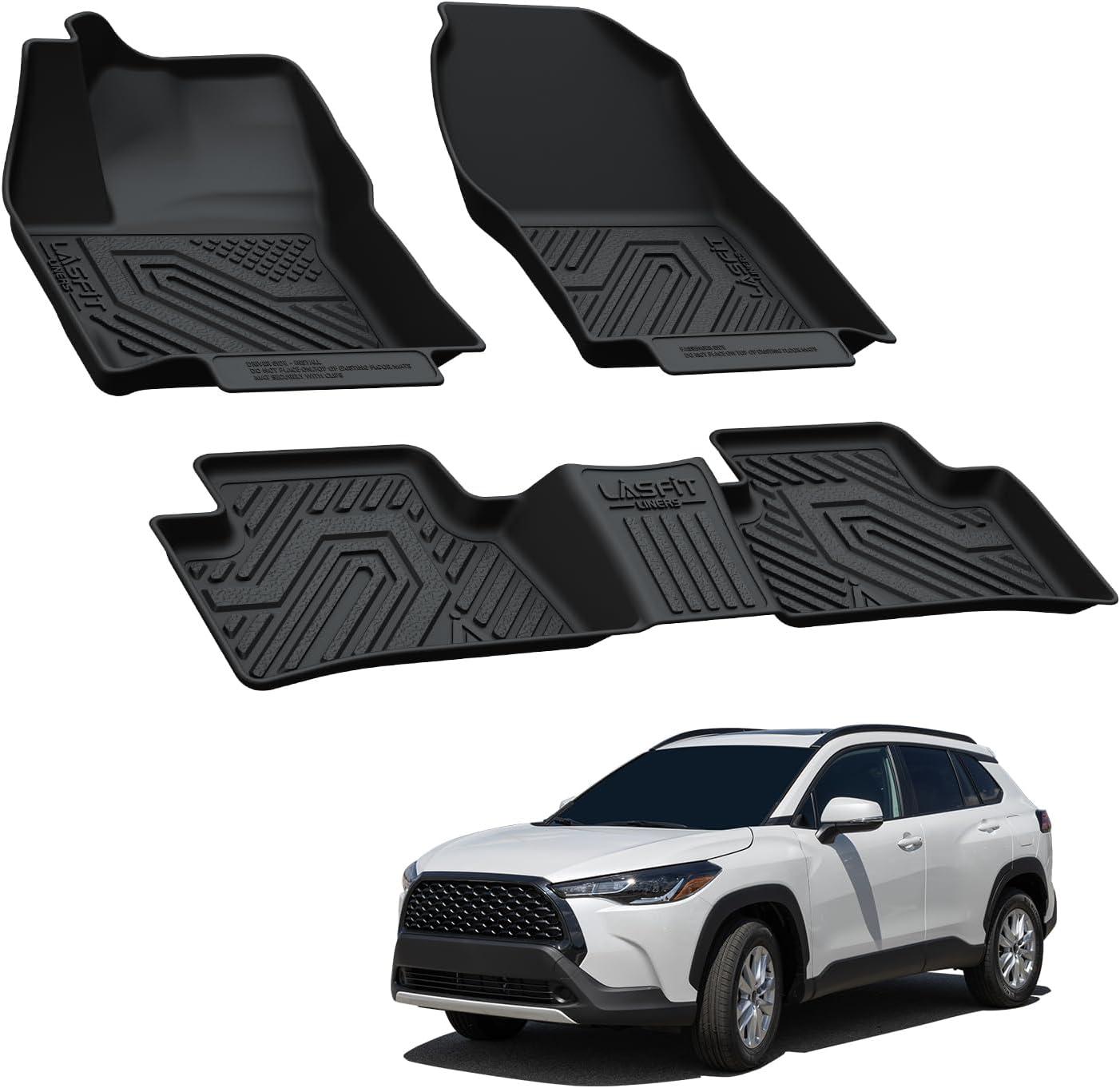 imageLASFIT Floor Mats amp Cargo Mat for Toyota Corolla 20202026for Sedan TPE All Weather Protection Rubber Car Liners Custom Fit for Corolla Accessories 1st amp 2nd Row amp Trunk Mats Black1420222026Corolla Cross HybridFloor Mats