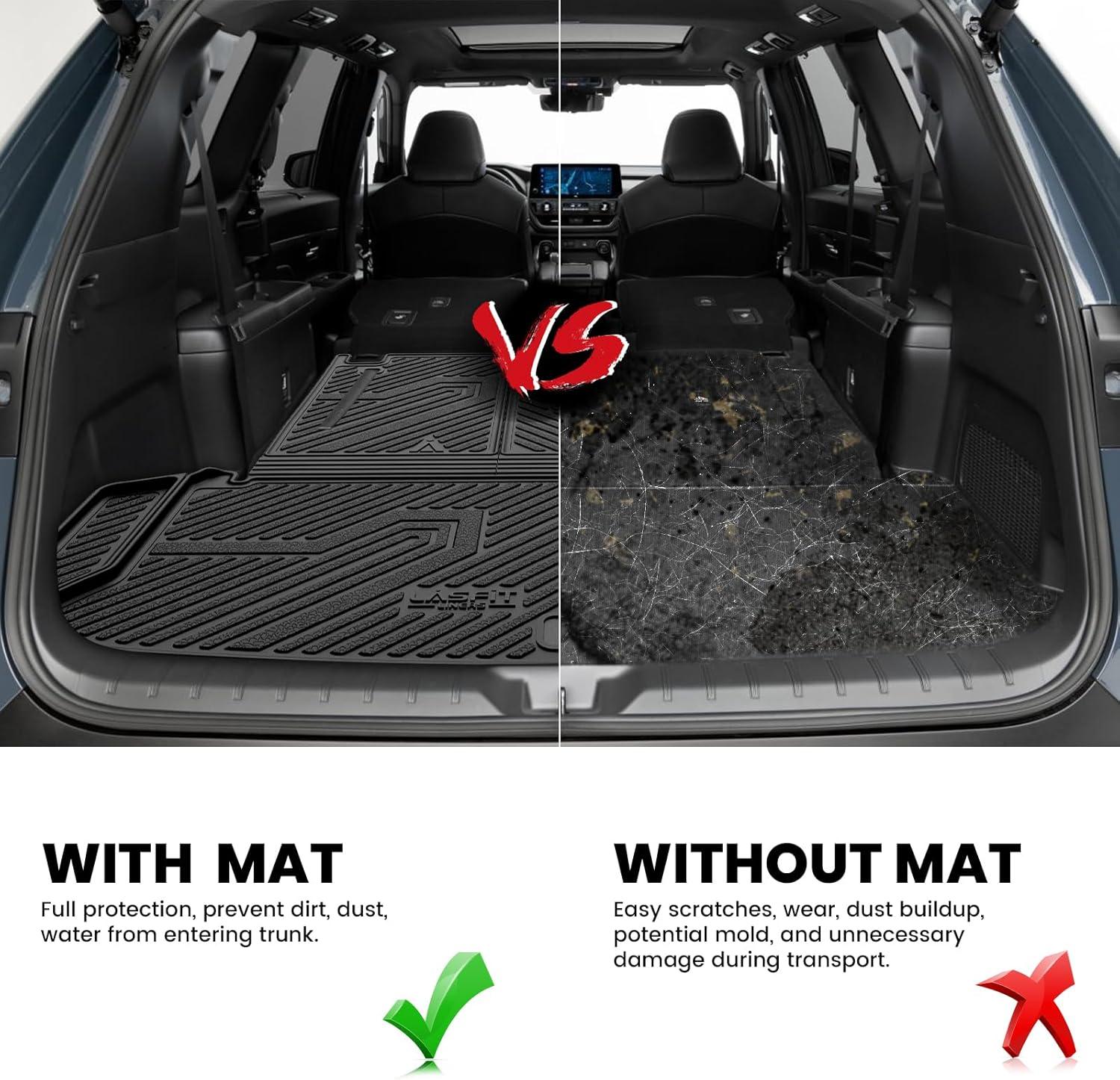 imageLASFIT Floor Mats amp Cargo Mat for Toyota Corolla 20202026for Sedan TPE All Weather Protection Rubber Car Liners Custom Fit for Corolla Accessories 1st amp 2nd Row amp Trunk Mats Black720242026Grand HighlanderTrunkBackrest Mats