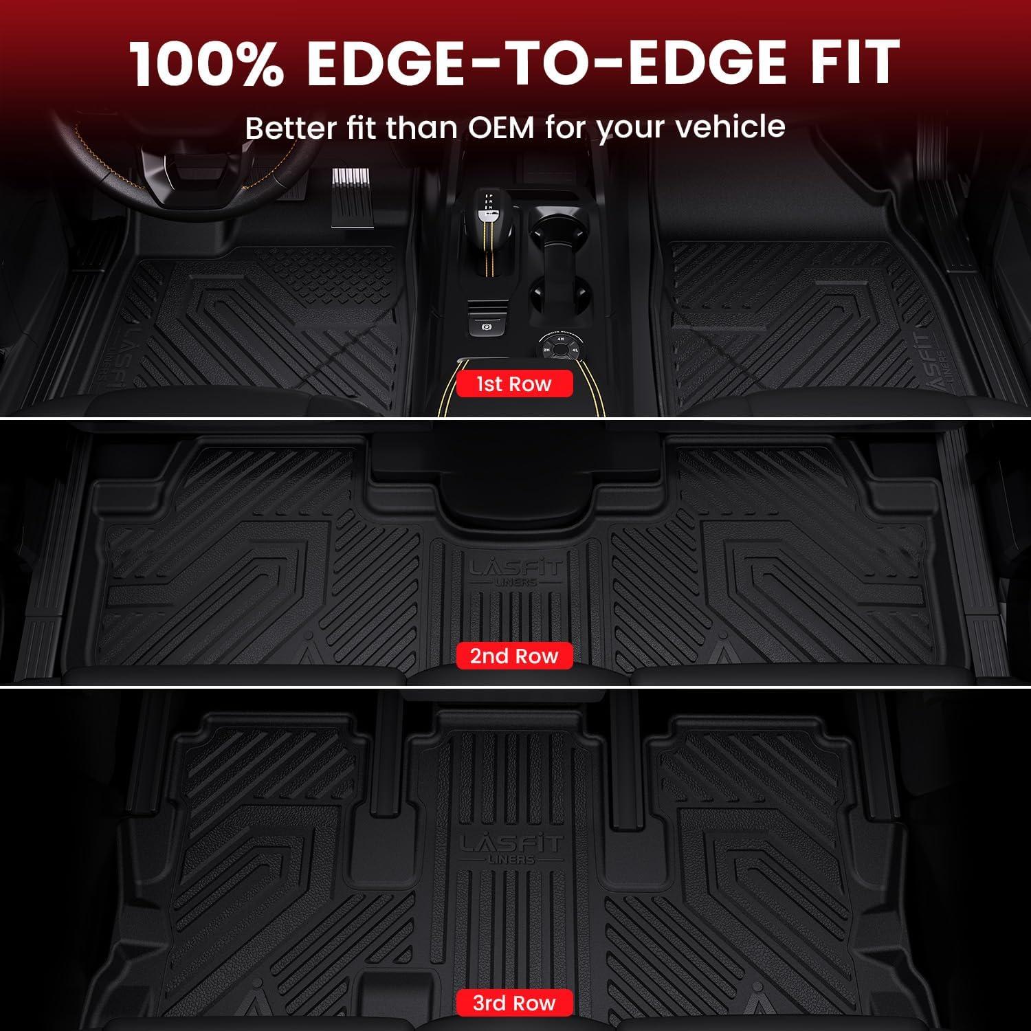 imageLASFIT Floor Mats amp Cargo Mat for Toyota Corolla 20202026for Sedan TPE All Weather Protection Rubber Car Liners Custom Fit for Corolla Accessories 1st amp 2nd Row amp Trunk Mats Black820142019Highlander GasFull Set Mats