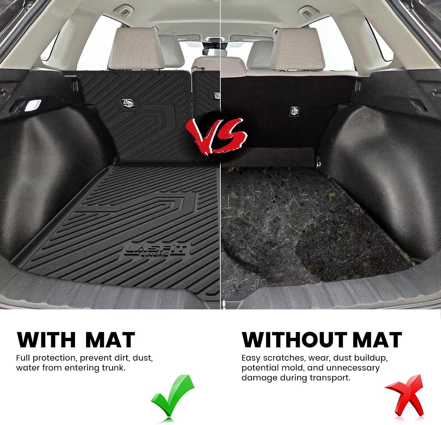 imageLASFIT Floor Mats amp Cargo Mat for Toyota Corolla 20202026for Sedan TPE All Weather Protection Rubber Car Liners Custom Fit for Corolla Accessories 1st amp 2nd Row amp Trunk Mats Black1420222026Corolla Cross AWDTrunk Mat