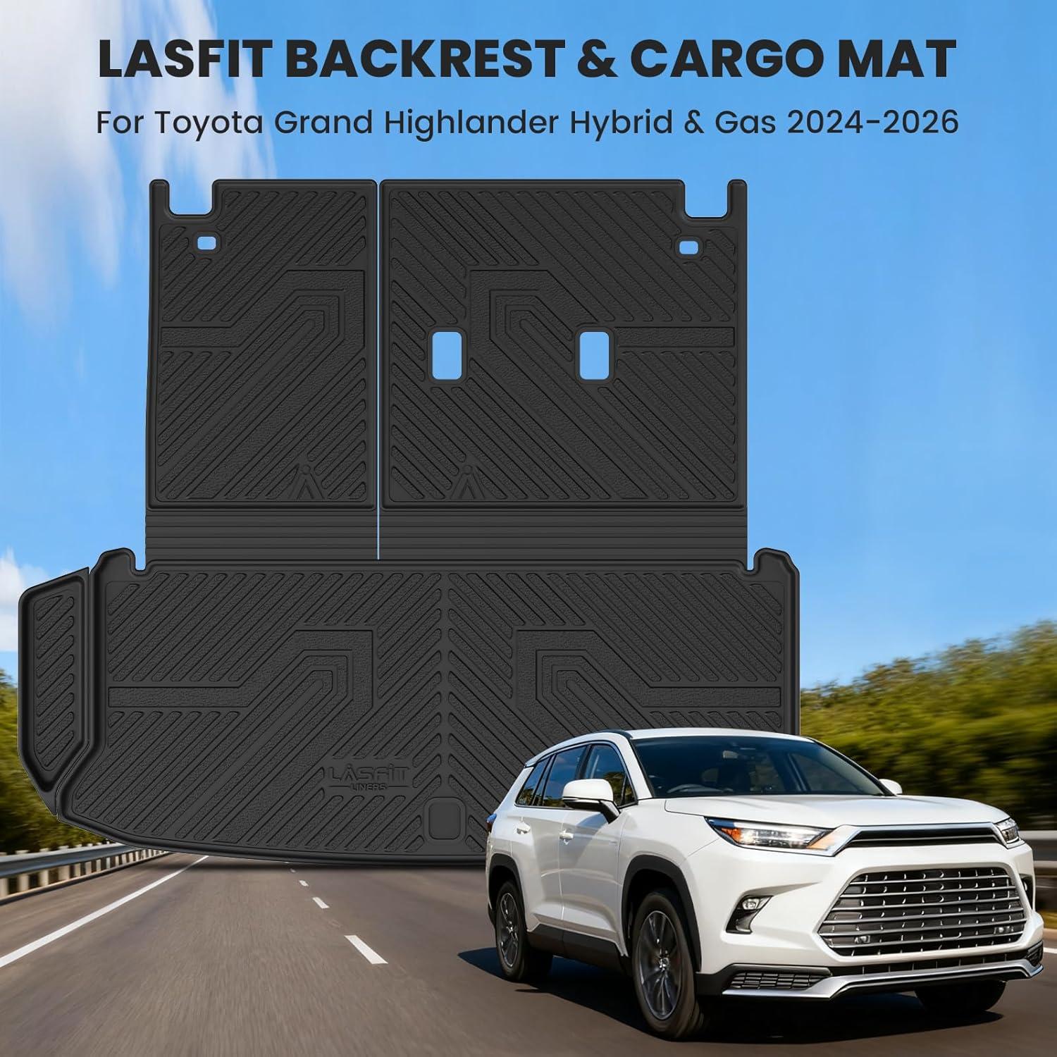 imageLASFIT Floor Mats amp Cargo Mat for Toyota Corolla 20202026for Sedan TPE All Weather Protection Rubber Car Liners Custom Fit for Corolla Accessories 1st amp 2nd Row amp Trunk Mats Black720242026Grand HighlanderTrunkBackrest Mats