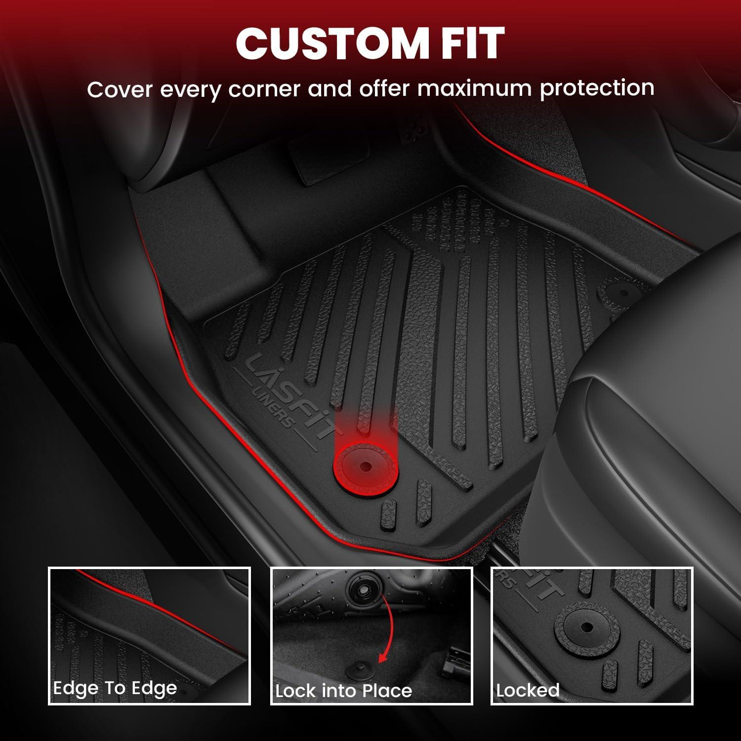 imageLASFIT Floor Mats amp Cargo Mat for Toyota Corolla 20202026for Sedan TPE All Weather Protection Rubber Car Liners Custom Fit for Corolla Accessories 1st amp 2nd Row amp Trunk Mats Black420162022PriusPrius PrimeFloor Mats