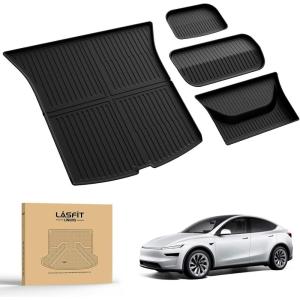 imageLASFIT Premium Extra Thick Floor Mats amp Trunk Mat for Tesla Model 3 2023 2022 Custom Fit TPE All Weather Frunk Front Rear Cargo Liners Full Set Waterproof Car Mats Black9 Model Y Juniper 20252026 4PCS Trunk Mats