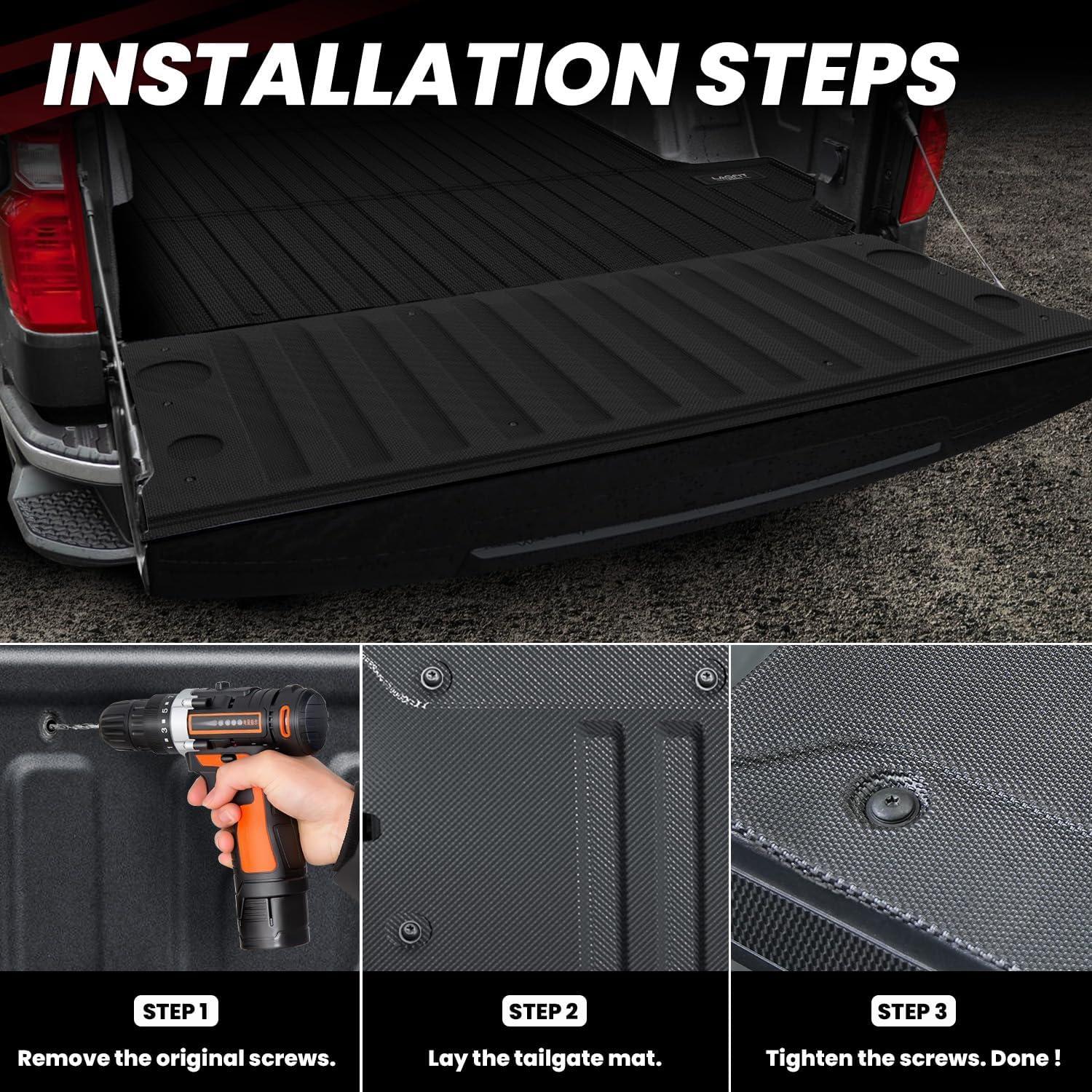 imageLASFIT Truck Tailgate Mat 20152022 for Chevrolet Chevy Colorado amp GMC Canyon All Weather TPE Tailgate Protector Liner for Chevy ColoradoGMC Canyon Tailgate Accessories Not Fit Dropin Liners2 Silverado 150020192026Tailgate Mat