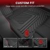 imageLASFIT Floor Mats amp Cargo Liner with Backrest Mat for GMC Acadia 20172023 Only Fit 7 Seats All Weather TPE Custom Fit Floor Mats for Cars 3 Rows Floor Liners Car Mats Full Set Black20222024  For Rivian R1T  1st  2nd Row