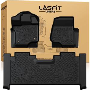 imageLASFIT Cargo Mat for Ford Mustang 20152023 with or Without Subwoofer Trunk Liner Custom Fit All Weather Protector TPE OnePiece Design Easy Installation Trunk Mat 1pc Black1 F150 SuperCab 1526  2Rows Bucket Only