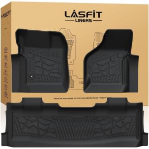 imageLASFIT Cargo Mat for Ford Mustang 20152023 with or Without Subwoofer Trunk Liner Custom Fit All Weather Protector TPE OnePiece Design Easy Installation Trunk Mat 1pc Black2 SuperDuty 199907  2Rows wo Manual Shifter