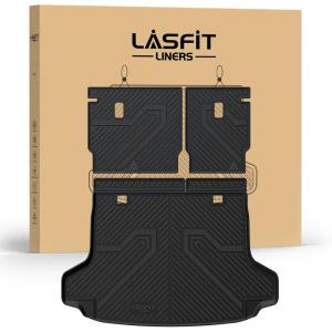 imageLASFIT Cargo Mat with Backrest Mat for Honda HRV 20232026 amp for Acura ADX 20252026 All Weather TPE Custom Fit Trunk Mat Cargo Liner with Seatback Mat Accessories Black6 For Honda HRV  20232026  Trunk Mat