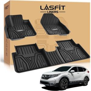 imageLASFIT Cargo Mat with Backrest Mat for Honda HRV 20232026 amp for Acura ADX 20252026 All Weather TPE Custom Fit Trunk Mat Cargo Liner with Seatback Mat Accessories Black2For Honda CRV  20172022  1st  2nd Row