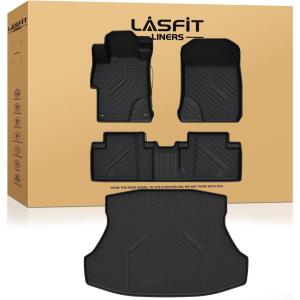 imageLASFIT Cargo Mat with Backrest Mat for Honda HRV 20232026 amp for Acura ADX 20252026 All Weather TPE Custom Fit Trunk Mat Cargo Liner with Seatback Mat Accessories Black1For Honda Civic  20122015  Full Set