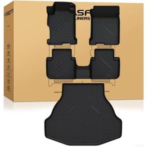 imageLASFIT Cargo Mat with Backrest Mat for Honda HRV 20232026 amp for Acura ADX 20252026 All Weather TPE Custom Fit Trunk Mat Cargo Liner with Seatback Mat Accessories Black5For Honda Accord  20132017  Full Set