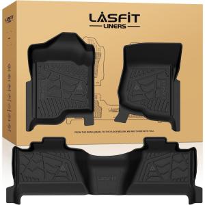 imageLASFIT Floor Mats 20192026 for Chevy SilveradoGMC Sierra 1500 20202026 2500HD 3500HD Only Double CabBench Seat Only Fit with Rear UnderSeat Storage But Not Fit 2nd Row Plastic StorageSilveradoSierra 15002500HD3500HD 20072013