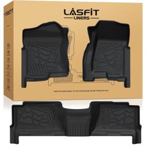 imageLASFIT Floor Mats 20192026 for Chevy SilveradoGMC Sierra 1500 20202026 2500HD 3500HD Only Double CabBench Seat Only Fit with Rear UnderSeat Storage But Not Fit 2nd Row Plastic StorageSilveradoSierra 15002500HD3500HD 19992007
