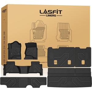 imageLASFIT Floor Mats 20192026 for Chevy SilveradoGMC Sierra 1500 20202026 2500HD 3500HD Only Double CabBench Seat Only Fit with Rear UnderSeat Storage But Not Fit 2nd Row Plastic StorageFit for TahoeYukonEscalade 7 Seats 20152020