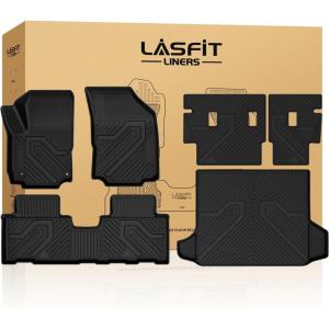 imageLASFIT Floor Mats 20192026 for Chevy SilveradoGMC Sierra 1500 20202026 2500HD 3500HD Only Double CabBench Seat Only Fit with Rear UnderSeat Storage But Not Fit 2nd Row Plastic StorageFit for Chevy EquinoxGMC Terrain 20182024
