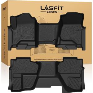 imageLASFIT Floor Mats 20192026 for Chevy SilveradoGMC Sierra 1500 20202026 2500HD 3500HD Only Double CabBench Seat Only Fit with Rear UnderSeat Storage But Not Fit 2nd Row Plastic StorageFor SilveradoSierra 1500 2500HD 3500HD 20142018