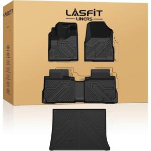 imageLASFIT Floor Mats 20192026 for Chevy SilveradoGMC Sierra 1500 20202026 2500HD 3500HD Only Double CabBench Seat Only Fit with Rear UnderSeat Storage But Not Fit 2nd Row Plastic StorageFit for Chevy EquinoxGMC Terrain 20102017