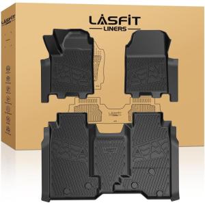 imageLASFIT Floor Mats 20192026 for Chevy SilveradoGMC Sierra 1500 20202026 2500HD 3500HD Only Double CabBench Seat Only Fit with Rear UnderSeat Storage But Not Fit 2nd Row Plastic StorageFit for Chevy Silverado EV WT 20242026